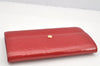 Authentic Louis Vuitton Vernis Portefeuille Sarah Wallet Red M93530 LV 4082I