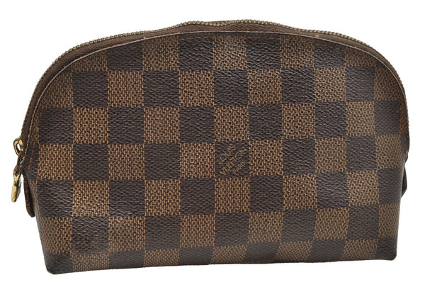 Authentic Louis Vuitton Damier Pochette Cosmetic PM Pouch N47516 LV 4085I