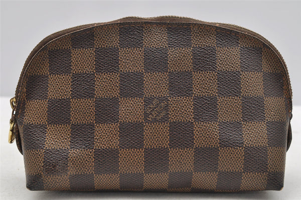 Authentic Louis Vuitton Damier Pochette Cosmetic PM Pouch N47516 LV 4085I