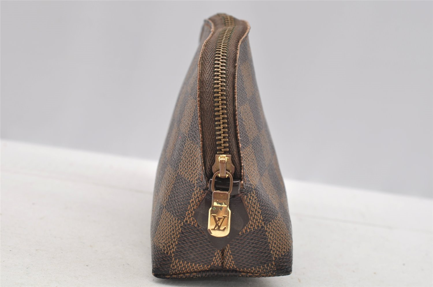 Authentic Louis Vuitton Damier Pochette Cosmetic PM Pouch N47516 LV 4085I