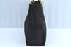 Authentic Christian Dior Lady Dior Cannage Shoulder Hand Bag Canvas Black 4088H