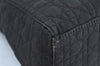 Authentic Christian Dior Lady Dior Cannage Shoulder Hand Bag Canvas Black 4088H