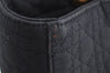 Authentic Christian Dior Lady Dior Cannage Shoulder Hand Bag Canvas Black 4088H