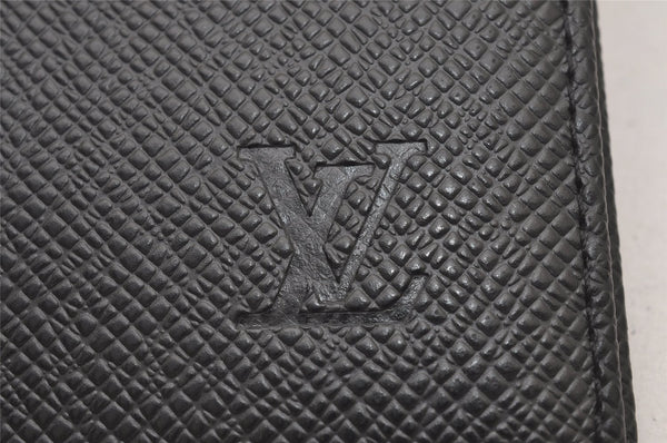 Authentic Louis Vuitton Taiga Agenda Poche Notebook Cover Black R20425 LV 4088I