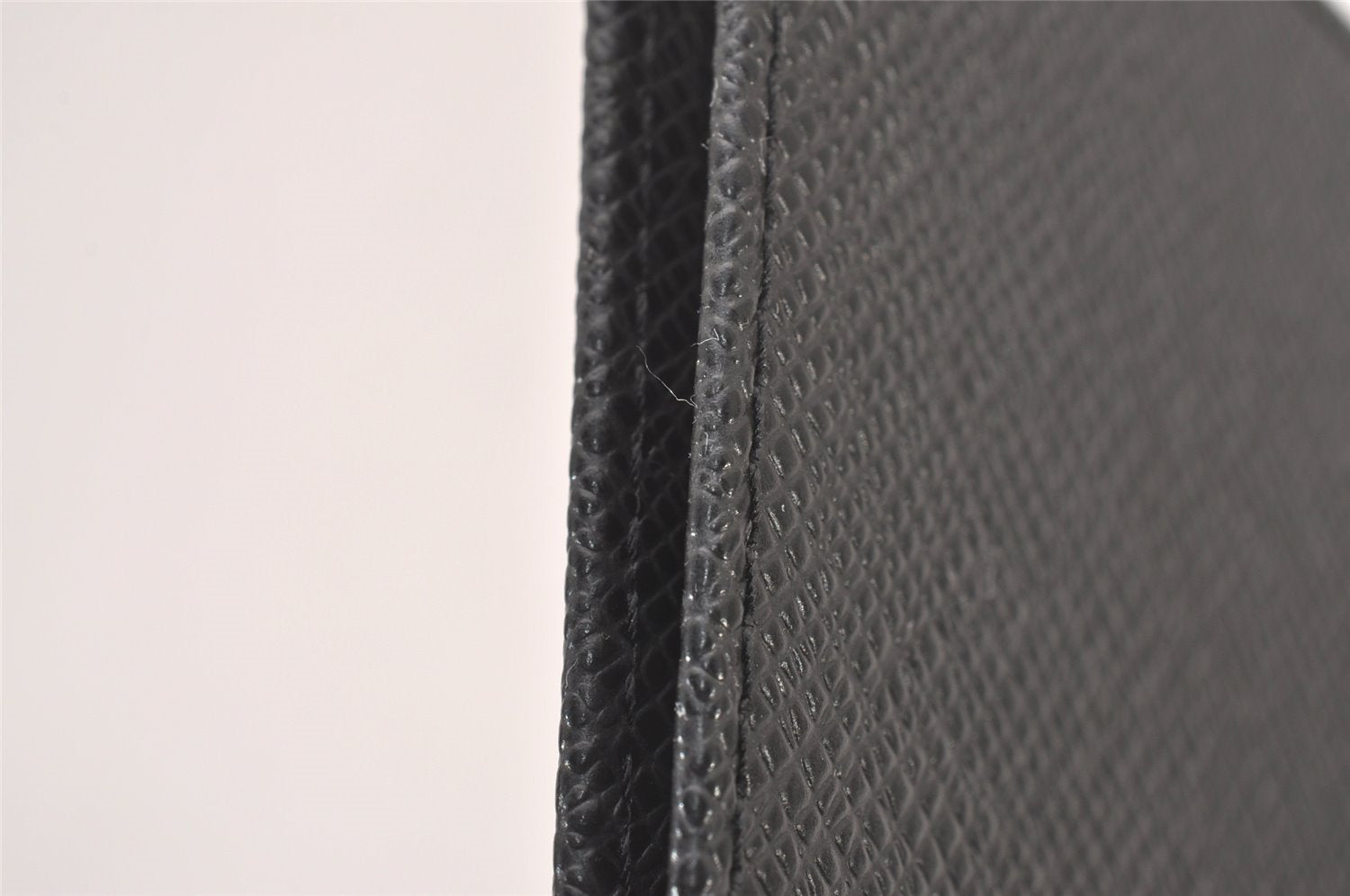 Authentic Louis Vuitton Taiga Agenda Poche Notebook Cover Black R20425 LV 4088I