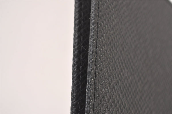 Authentic Louis Vuitton Taiga Agenda Poche Notebook Cover Black R20425 LV 4088I