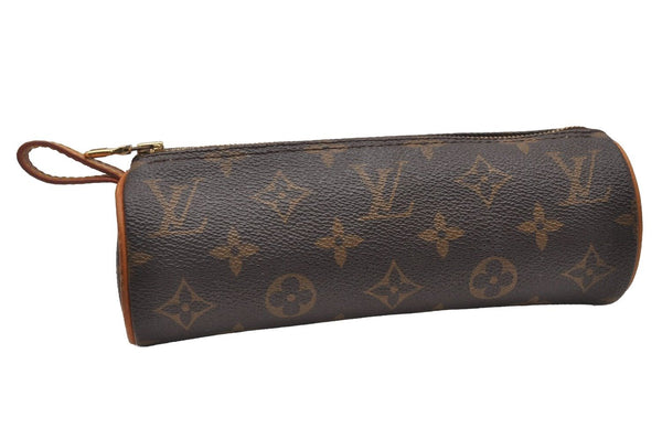 Authentic Louis Vuitton Monogram Trousse Ronde Pen Case Pouch M47630 LV 4089I