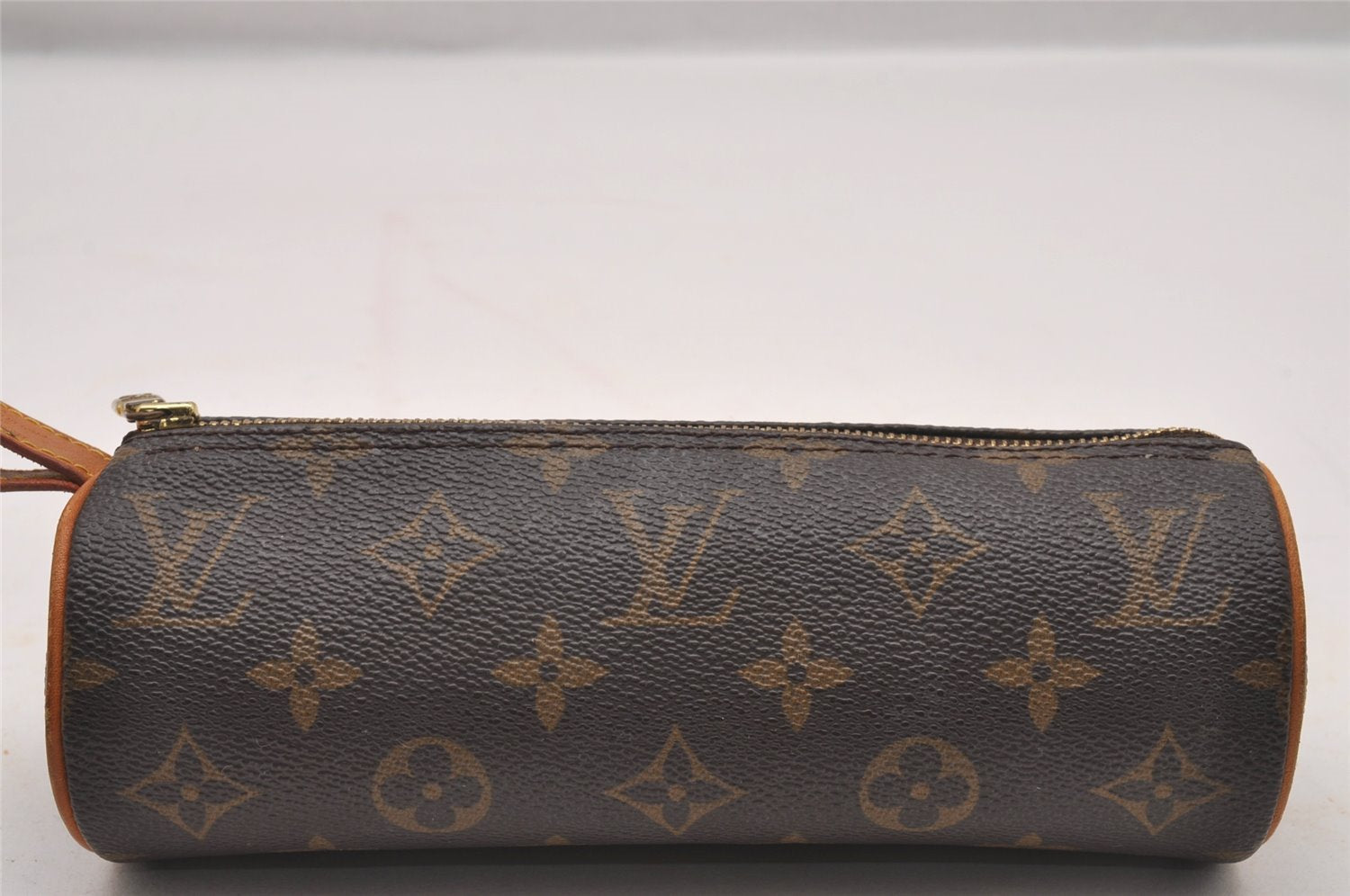 Authentic Louis Vuitton Monogram Trousse Ronde Pen Case Pouch M47630 LV 4089I