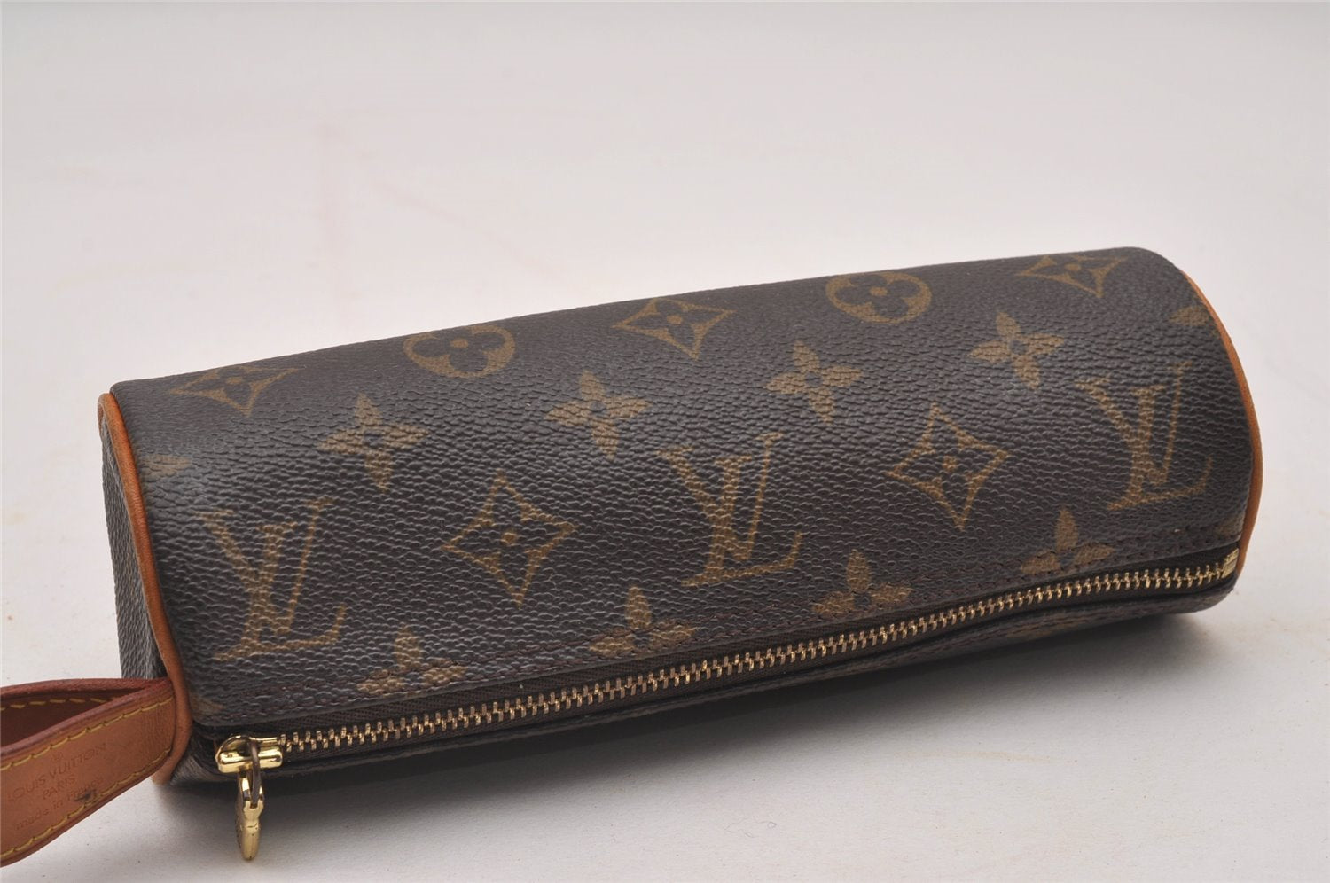 Authentic Louis Vuitton Monogram Trousse Ronde Pen Case Pouch M47630 LV 4089I