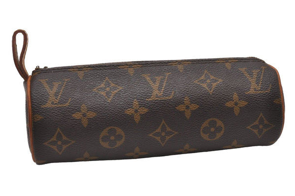 Authentic Louis Vuitton Monogram Trousse Ronde Pen Case Pouch M47630 Junk 4093I