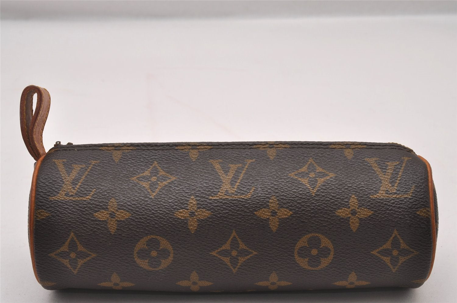 Authentic Louis Vuitton Monogram Trousse Ronde Pen Case Pouch M47630 Junk 4093I