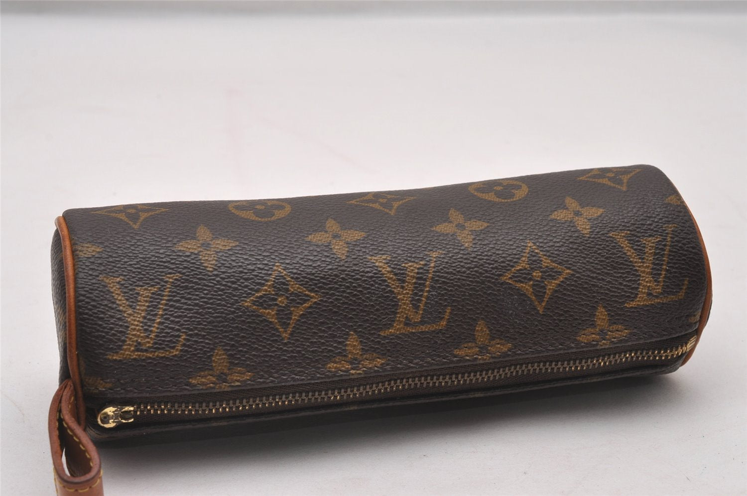 Authentic Louis Vuitton Monogram Trousse Ronde Pen Case Pouch M47630 Junk 4093I