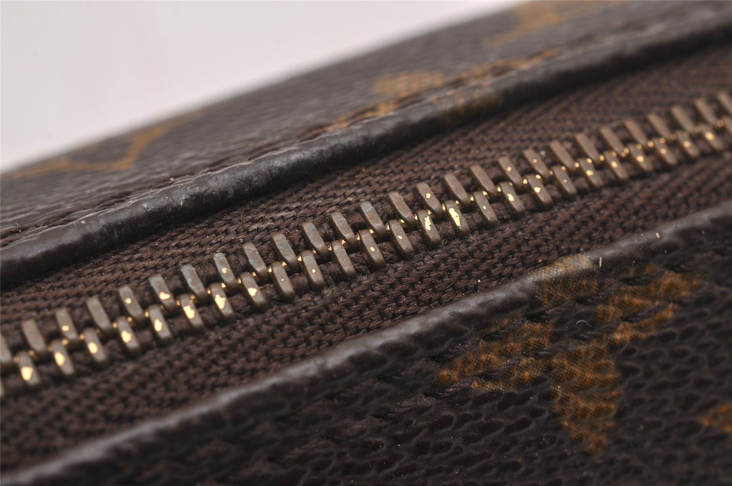 Authentic Louis Vuitton Monogram Trousse Ronde Pen Case Pouch M47630 Junk 4093I