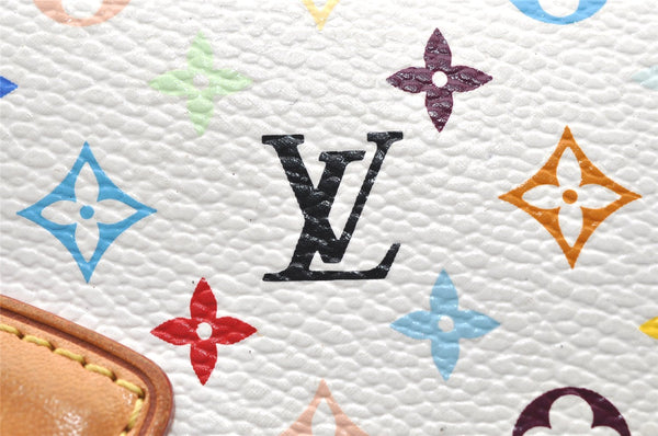 Auth Louis Vuitton Monogram Multicolor Portefeuille Eugenie Wallet White 4094I