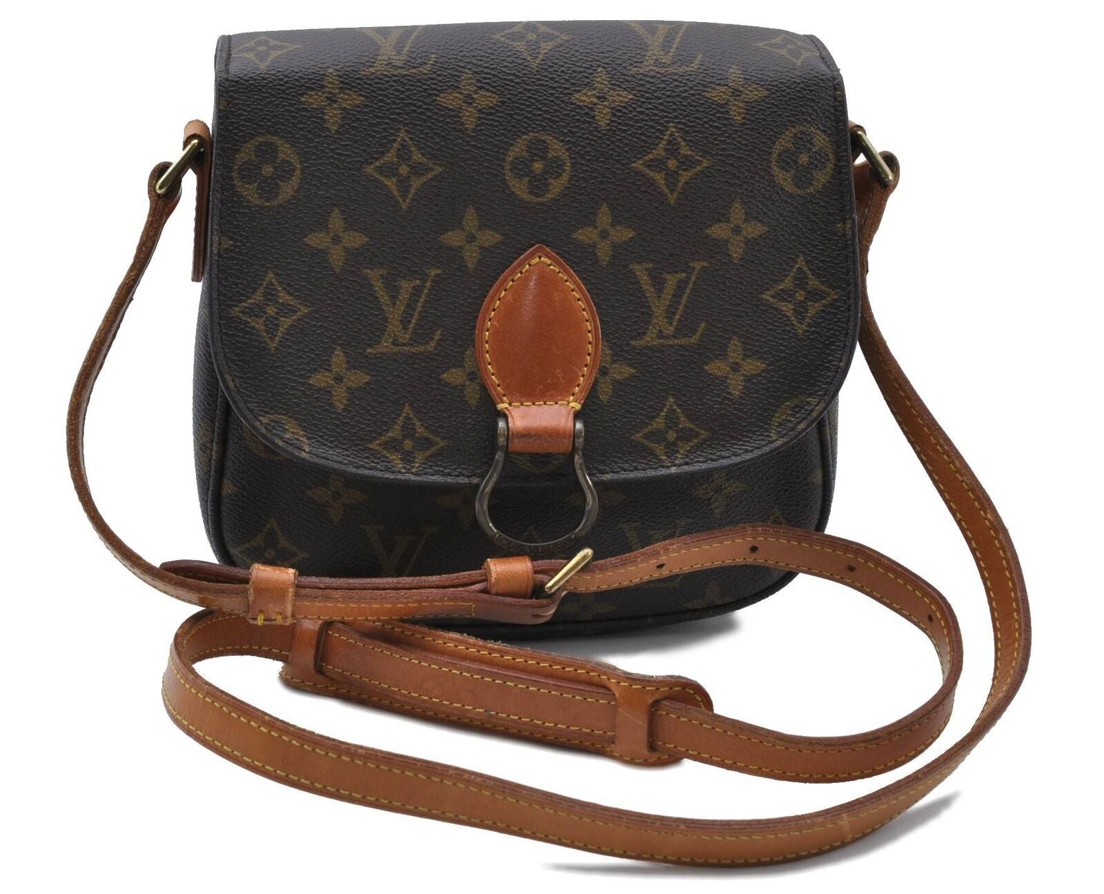 Auth Louis Vuitton Monogram Saint Cloud MM Shoulder Cross Bag M51243 LV 4096C