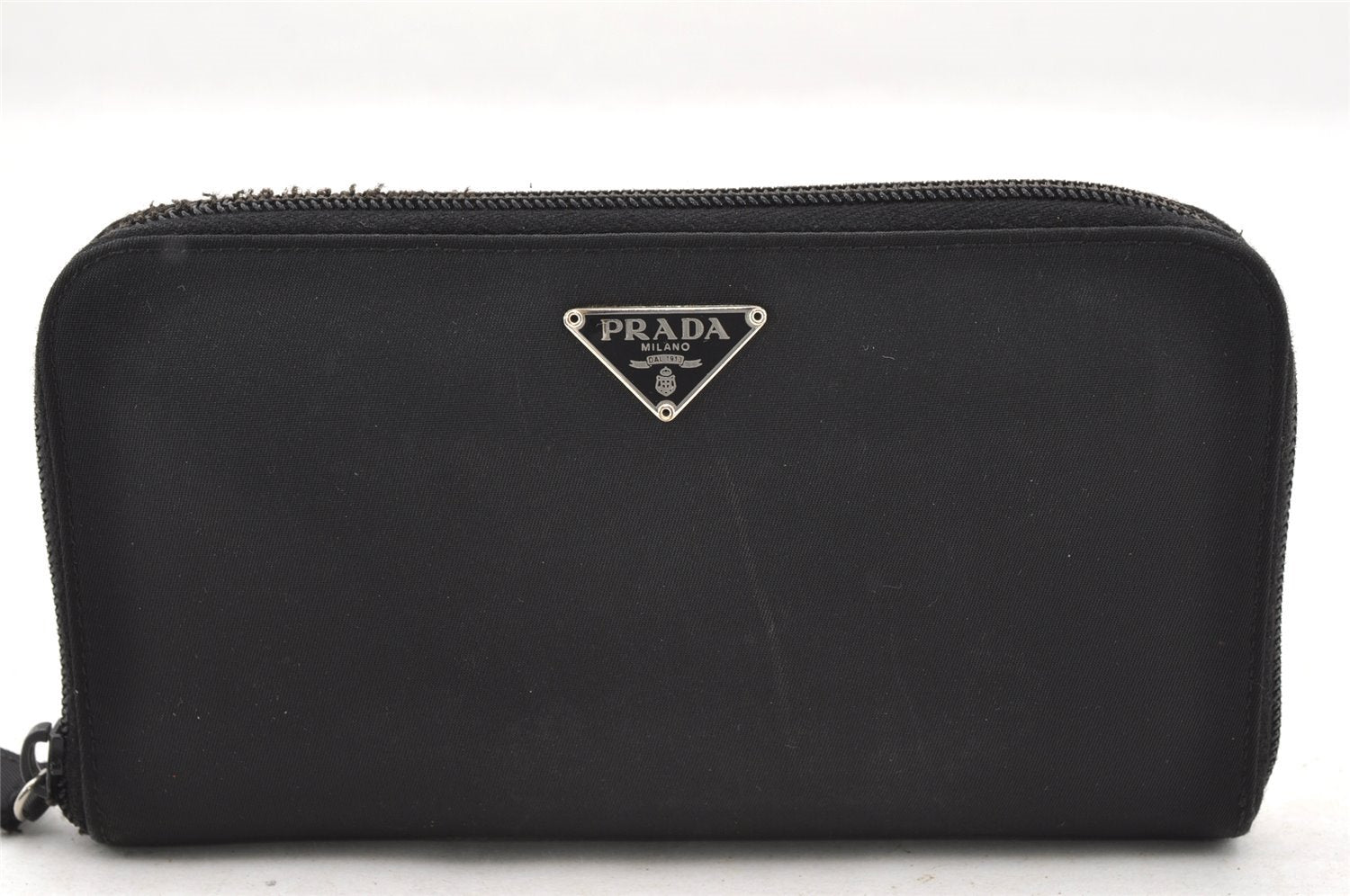 Authentic PRADA TESSUTO Nylon Saffiano Leather Long Wallet M506 Black 4096I