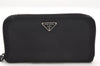 Authentic PRADA TESSUTO Nylon Saffiano Leather Long Wallet M506 Black 4096I