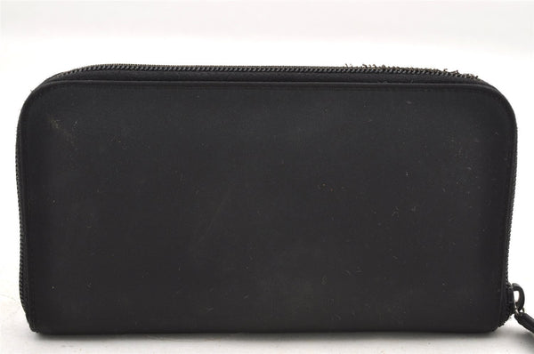 Authentic PRADA TESSUTO Nylon Saffiano Leather Long Wallet M506 Black 4096I