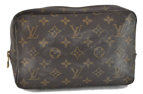 Auth Louis Vuitton Monogram Trousse Toilette 23 Clutch Hand Bag M47524 LV 4097D