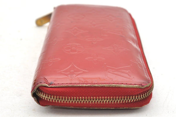 Authentic Louis Vuitton Vernis Zippy Wallet Long Purse Red M91981 LV 4097I