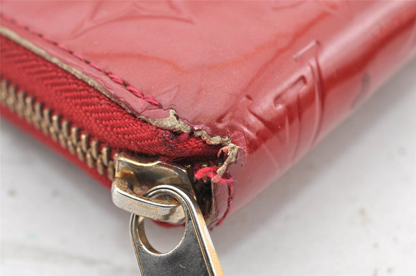 Authentic Louis Vuitton Vernis Zippy Wallet Long Purse Red M91981 LV 4097I