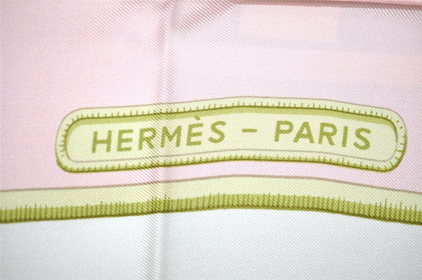 Authentic HERMES Carre 90 Scarf "Caraibes" Silk Pink 4098I