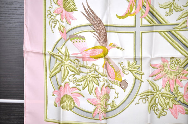 Authentic HERMES Carre 90 Scarf "Caraibes" Silk Pink 4098I