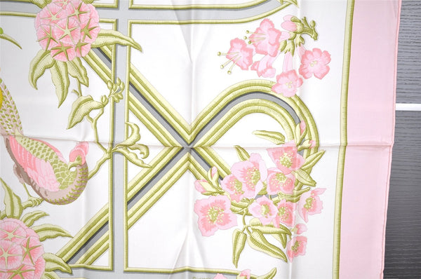 Authentic HERMES Carre 90 Scarf "Caraibes" Silk Pink 4098I