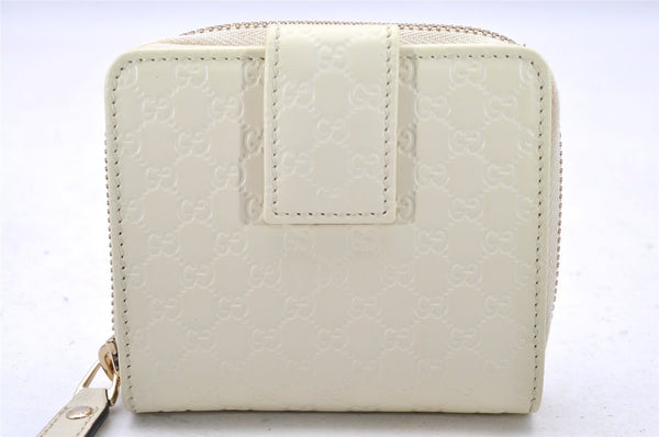 Authentic GUCCI Micro GG Guccissima Bifold Wallet Leather 449395 White 4100I