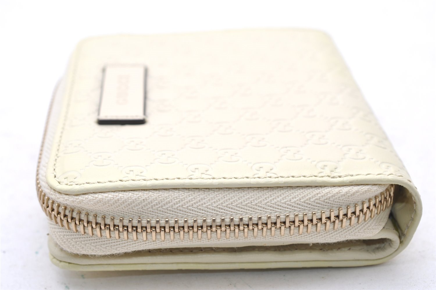 Authentic GUCCI Micro GG Guccissima Bifold Wallet Leather 449395 White 4100I