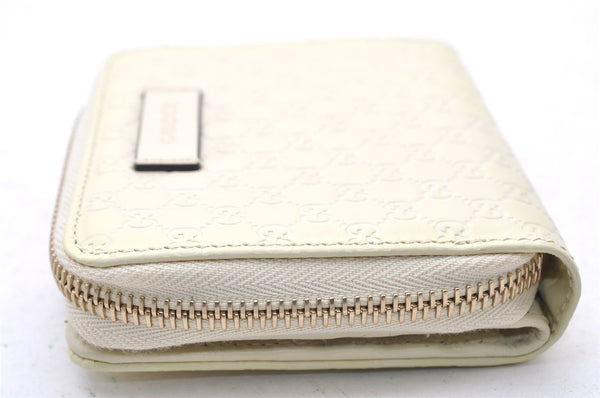 Authentic GUCCI Micro GG Guccissima Bifold Wallet Leather 449395 White 4100I