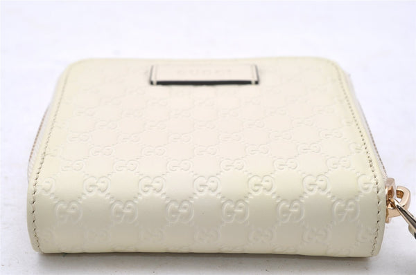 Authentic GUCCI Micro GG Guccissima Bifold Wallet Leather 449395 White 4100I