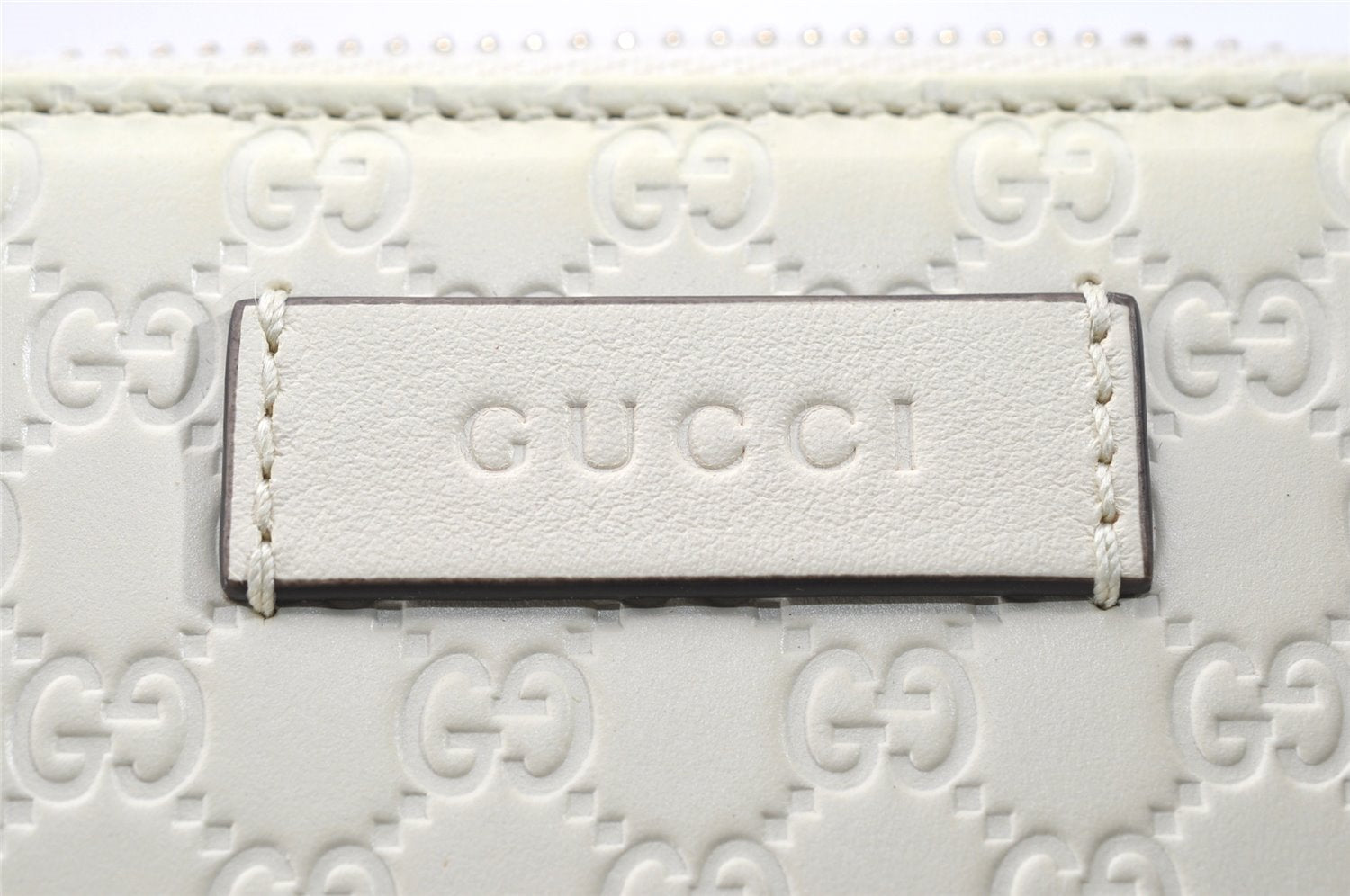 Authentic GUCCI Micro GG Guccissima Bifold Wallet Leather 449395 White 4100I