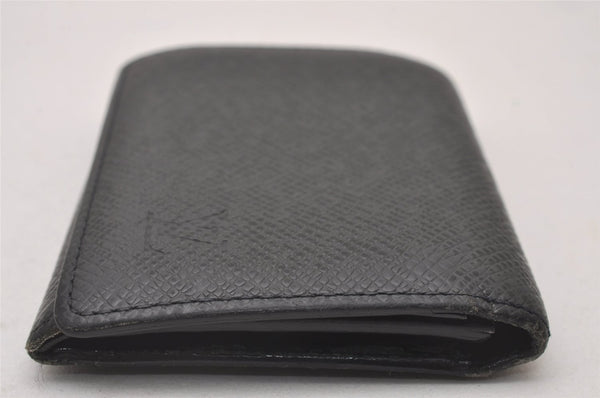 Auth Louis Vuitton Taiga Enveloppe Cartes de Visite Card Case Black Junk 4101I