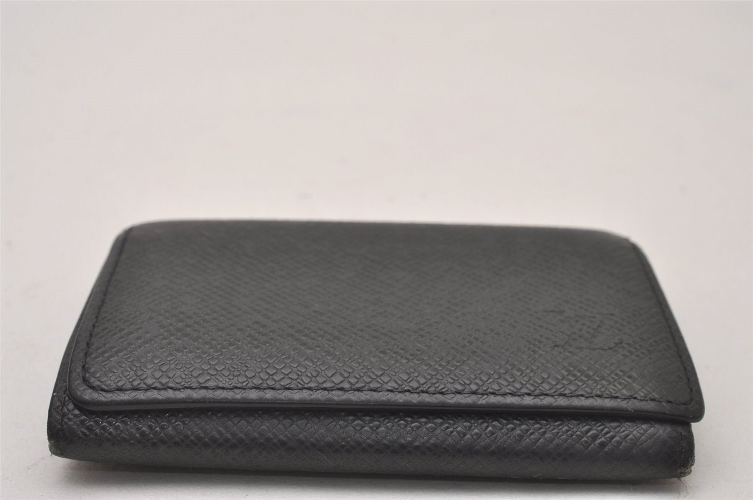 Auth Louis Vuitton Taiga Enveloppe Cartes de Visite Card Case Black Junk 4101I