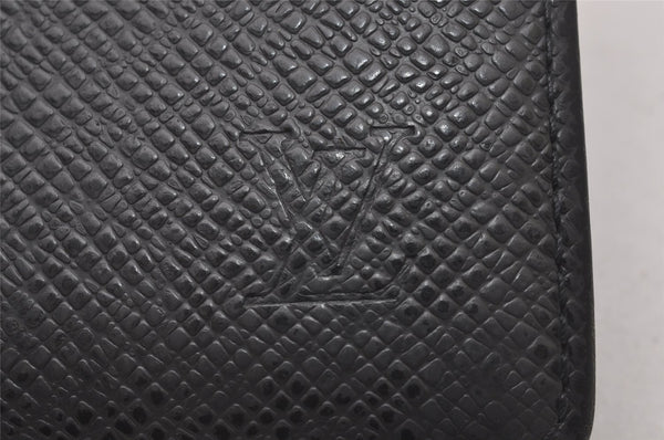 Auth Louis Vuitton Taiga Enveloppe Cartes de Visite Card Case Black Junk 4101I