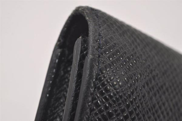 Auth Louis Vuitton Taiga Enveloppe Cartes de Visite Card Case Black Junk 4101I