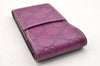 Authentic GUCCI Guccissima Cigarette Case Purse GG Leather 181716 Purple 4106I