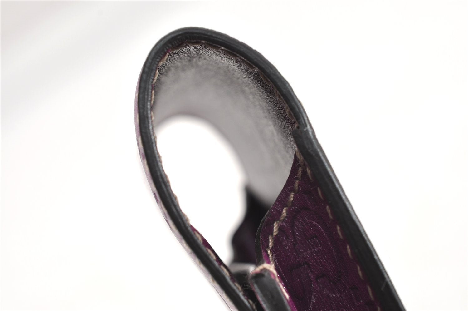 Authentic GUCCI Guccissima Cigarette Case Purse GG Leather 181716 Purple 4106I