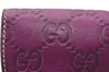 Authentic GUCCI Guccissima Cigarette Case Purse GG Leather 181716 Purple 4106I