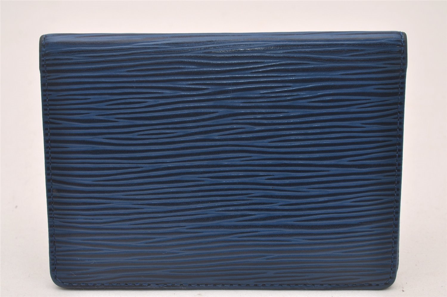 Auth Louis Vuitton Epi Porte 2 Cartes Vertical Card Pass Case M63205 Blue 4109I