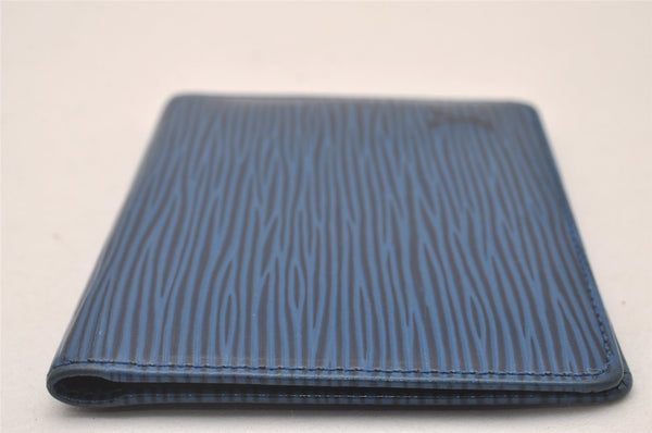 Auth Louis Vuitton Epi Porte 2 Cartes Vertical Card Pass Case M63205 Blue 4109I