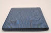Auth Louis Vuitton Epi Porte 2 Cartes Vertical Card Pass Case M63205 Blue 4109I