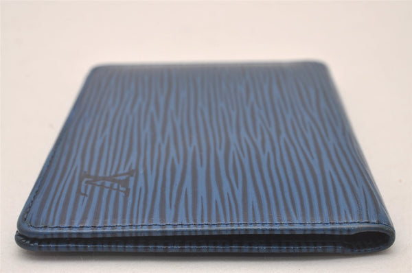 Auth Louis Vuitton Epi Porte 2 Cartes Vertical Card Pass Case M63205 Blue 4109I