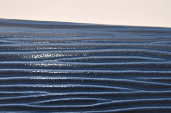 Auth Louis Vuitton Epi Porte 2 Cartes Vertical Card Pass Case M63205 Blue 4109I