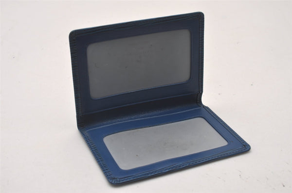 Auth Louis Vuitton Epi Porte 2 Cartes Vertical Card Pass Case M63205 Blue 4109I