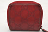 Authentic GUCCI Vintage Guccissima Coin Purse Case GG Leather 115255 Red 4111I