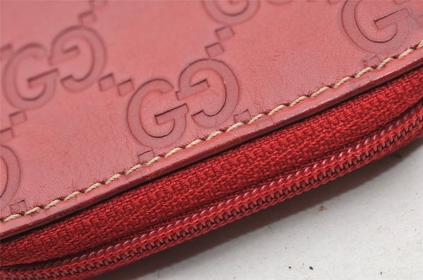 Authentic GUCCI Vintage Guccissima Coin Purse Case GG Leather 115255 Red 4111I