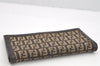 Authentic FENDI Vintage Zucchino Long Wallet Purse Canvas Leather Brown 4113I