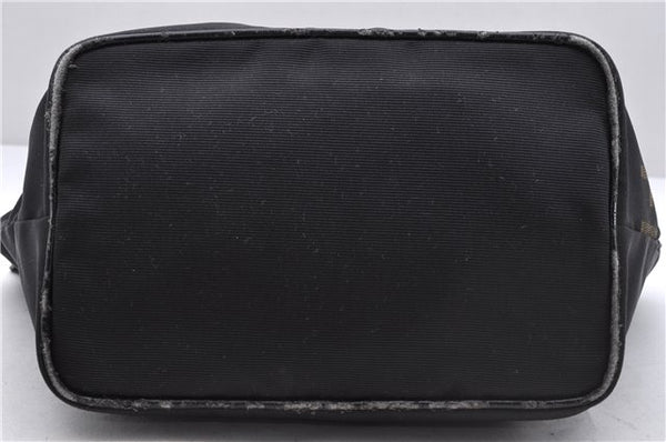 Authentic FENDI Nylon Leather Hand Bag Purse Black 4114D